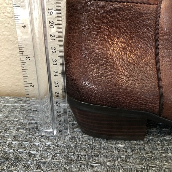Sam Edelman Brown Black Textured Leather Petty Ankle Boot Womens 8M GUC - Picture 8 of 9